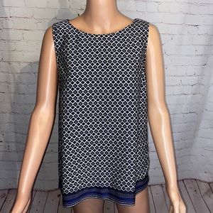 Dalia blue patterned kaleidoscope blouse size medium boho